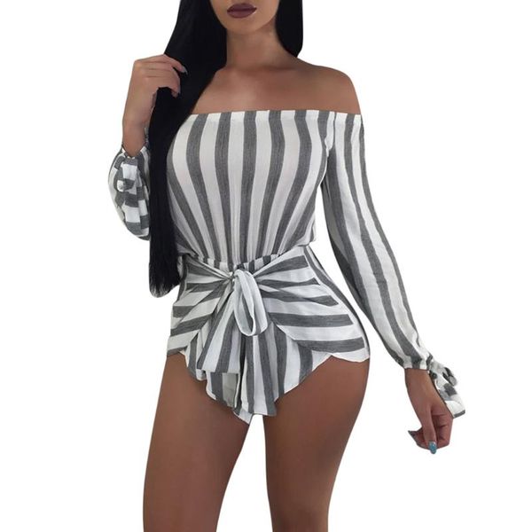 women's jumpsuits & rompers summer women casual stripe jumpsuit slash straight neck backless long sleeve bodycon bodysuit fashion body, Black;white
women's jumpsuits & rompers summer women casual stripe jumpsuit slash straight neck backless long sleeve bodycon bodysuit fashion body, Black;white
