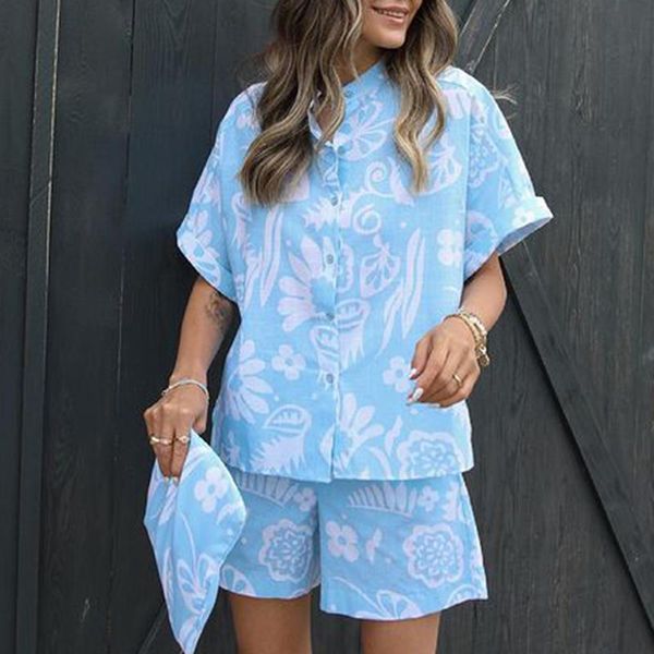 women's tracksuits zoepo summer printed suits women fashion single breasted stand collar suit elegant loose shorts female ladies, Gray
women's tracksuits zoepo summer printed suits women fashion single breasted stand collar suit elegant loose shorts female ladies, Gray