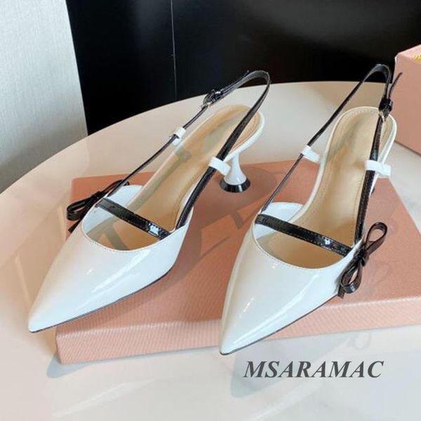 sandals summer white black stitching pointed toe butterfly-knothigh heel leather round women thick dress shoes
sandals summer white black stitching pointed toe butterfly-knothigh heel leather round women thick dress shoes