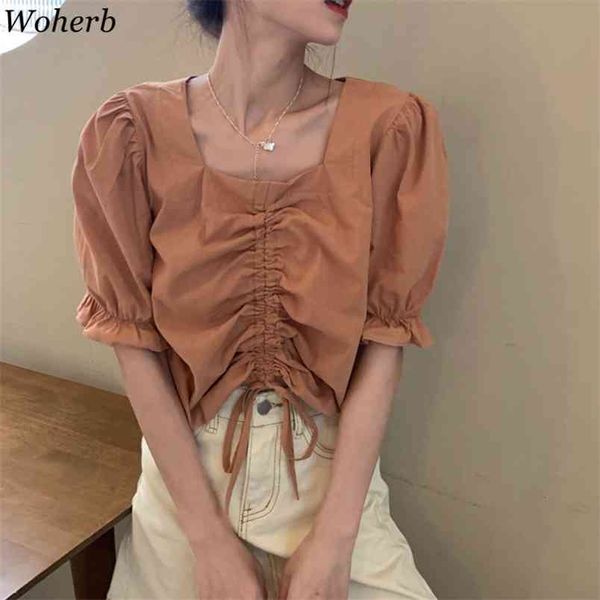 shirt women chic drawstring fold lace-up blouses v neck short sleeve summer temperament blusas mujer 210519, White
shirt women chic drawstring fold lace-up blouses v neck short sleeve summer temperament blusas mujer 210519, White