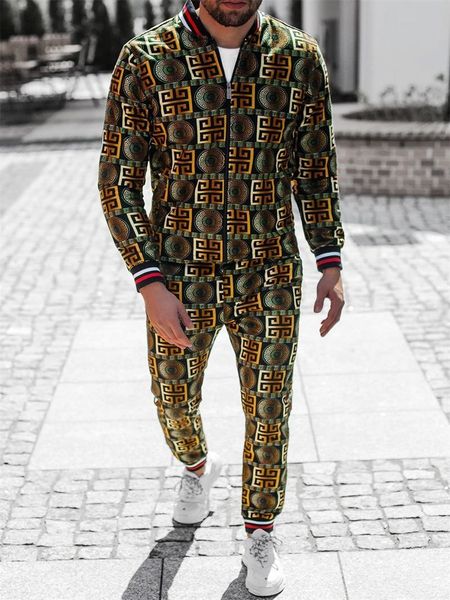 men's tracksuits 3d printed suit men clothes fashion tracksuit zipper jacket + pants 2021 spring and autumn brand sports, Gray
men's tracksuits 3d printed suit men clothes fashion tracksuit zipper jacket + pants 2021 spring and autumn brand sports, Gray