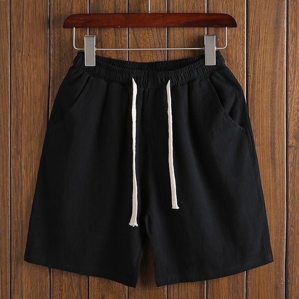 men cotton linen shorts casual loose solid summer style knee length homme large size m-6xl 7xl khaki black white men's, White;black
men cotton linen shorts casual loose solid summer style knee length homme large size m-6xl 7xl khaki black white men's, White;black