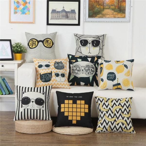 cushion/decorative pillow 45x45cm geometry cartoon cat animal printed sofa cushion cover cotton linen throw pillowcase car seat decor
cushion/decorative pillow 45x45cm geometry cartoon cat animal printed sofa cushion cover cotton linen throw pillowcase car seat decor