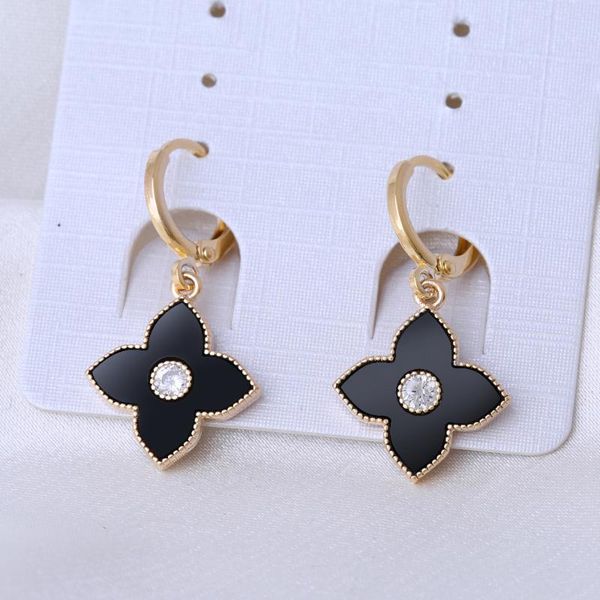 dangle & chandelier korean clover earrings women's black classic acrylic plate jewelry, Silver
dangle & chandelier korean clover earrings women's black classic acrylic plate jewelry, Silver