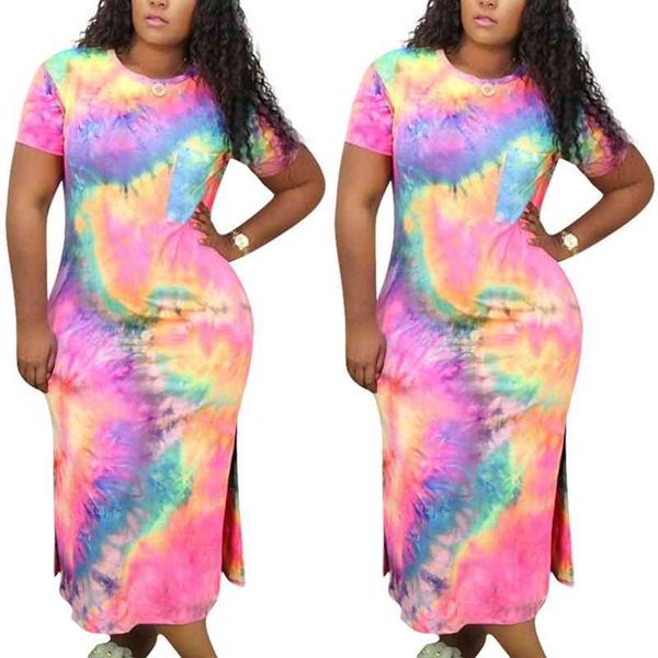 latest trendy printing women side split short sleeves crew neck fashion tie-dye multicolored casual es, White;black
latest trendy printing women side split short sleeves crew neck fashion tie-dye multicolored casual es, White;black