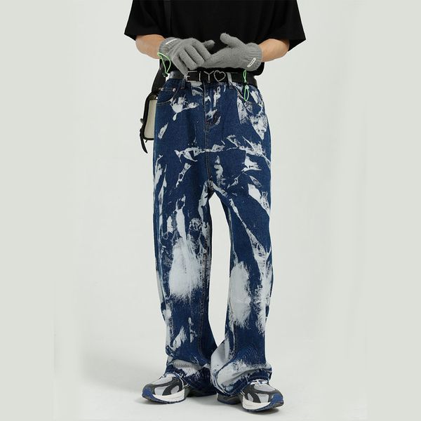 men's jeans tie-dye washed korean style vintage fashion streetwear loose casual straight wide leg trousers male denim pants man vba6, Blue
men's jeans tie-dye washed korean style vintage fashion streetwear loose casual straight wide leg trousers male denim pants man vba6, Blue