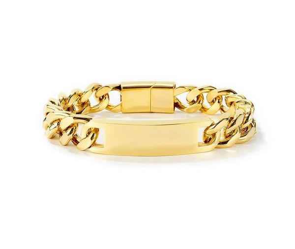 link, chain polished id bracelet for men women stainless steel cuban curb link shiny bar magnet bangle 11mm 8.66 inch 65g, Black
link, chain polished id bracelet for men women stainless steel cuban curb link shiny bar magnet bangle 11mm 8.66 inch 65g, Black