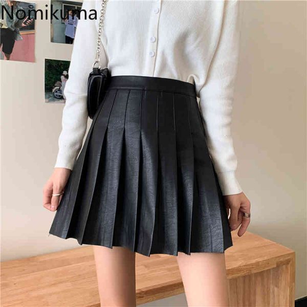 nomikuma pu leather pleated mini skirts women solid color a line high waist skirt female casual fashion faldas mujer 3d354 210514, Black
nomikuma pu leather pleated mini skirts women solid color a line high waist skirt female casual fashion faldas mujer 3d354 210514, Black