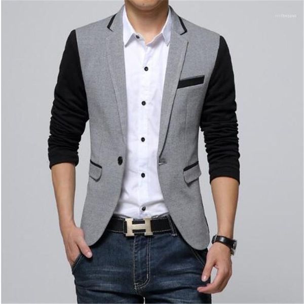 men's suits & blazers slim fit casual jacket cotton men blazer single button gray mens suit 2021 autumn patchwork coat male suite1, White;black
men's suits & blazers slim fit casual jacket cotton men blazer single button gray mens suit 2021 autumn patchwork coat male suite1, White;black