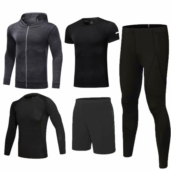 men's tracksuits 2021 5 piece tracksuit joggers running clothes gym fitness sport suits t-shirt tights jacket set outdoor compression s, Gray
men's tracksuits 2021 5 piece tracksuit joggers running clothes gym fitness sport suits t-shirt tights jacket set outdoor compression s, Gray