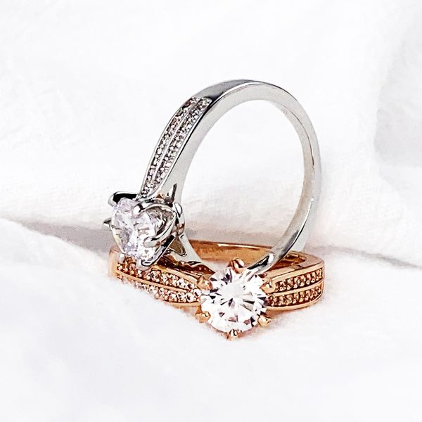 classic forever love with side stones rings woman prong setting zircon ring for women valentine day exquisite promise of marriage engagement, Silver
classic forever love with side stones rings woman prong setting zircon ring for women valentine day exquisite promise of marriage engagement, Silver