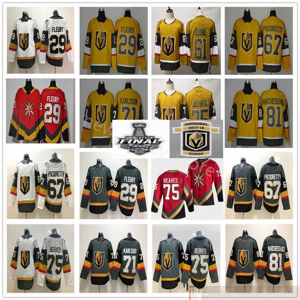 2021 New Gold Yellow Red Vegas Golden Knights Hockey 29 Marc-Andre Fleury 67 Max Pacioretty Ryan Reaves Jonathan Marchessault Jerseys, Same as picture
2021 New Gold Yellow Red Vegas Golden Knights Hockey 29 Marc-Andre Fleury 67 Max Pacioretty Ryan Reaves Jonathan Marchessault Jerseys, Same as picture