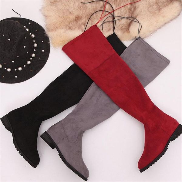 boots autumn winter fashion plus plush low heel flat bottom non-slip ladies over the knee, Black
boots autumn winter fashion plus plush low heel flat bottom non-slip ladies over the knee, Black