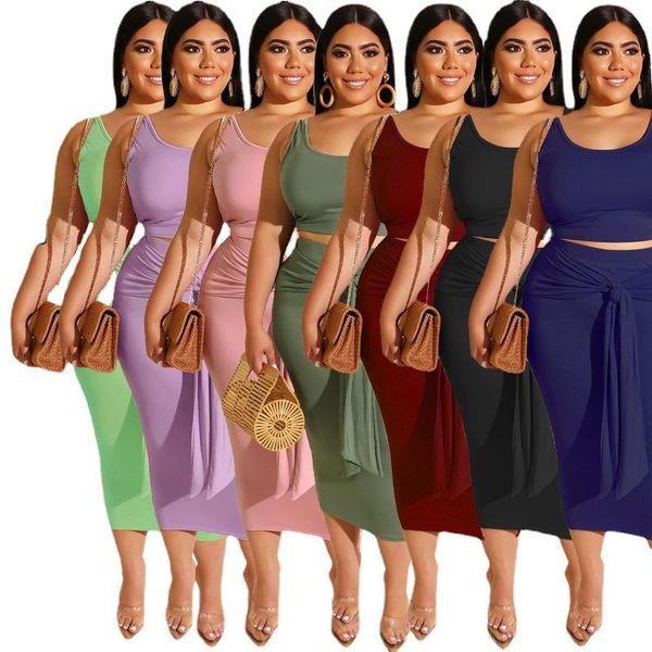 plus size tracksuits summer style women's tight-fitting bag hip strap casual suit two-piece europe and america
plus size tracksuits summer style women's tight-fitting bag hip strap casual suit two-piece europe and america