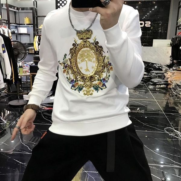 men's hoodies & sweatshirts 2021 spring and autumn shirt with male hood luxury design standard crown printed sale street around pullove, Black
men's hoodies & sweatshirts 2021 spring and autumn shirt with male hood luxury design standard crown printed sale street around pullove, Black