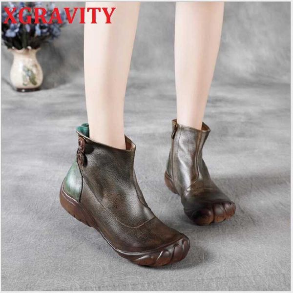 xgravity fashin buttons soft women boots new lady casual woman boots leisure round toe genuine leather shoes ladies 210429, Black
xgravity fashin buttons soft women boots new lady casual woman boots leisure round toe genuine leather shoes ladies 210429, Black