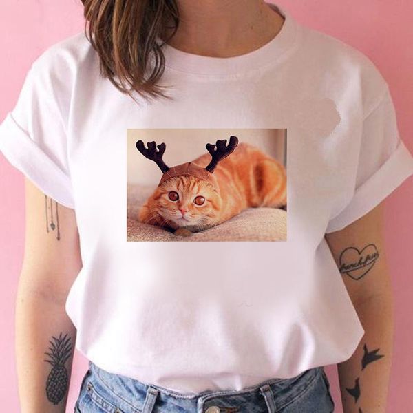 casual women summer tshirt dog and cat dressed up print cute tee shirt kawaii female round neck t-shirts clothing women's t-shirt, White
casual women summer tshirt dog and cat dressed up print cute tee shirt kawaii female round neck t-shirts clothing women's t-shirt, White