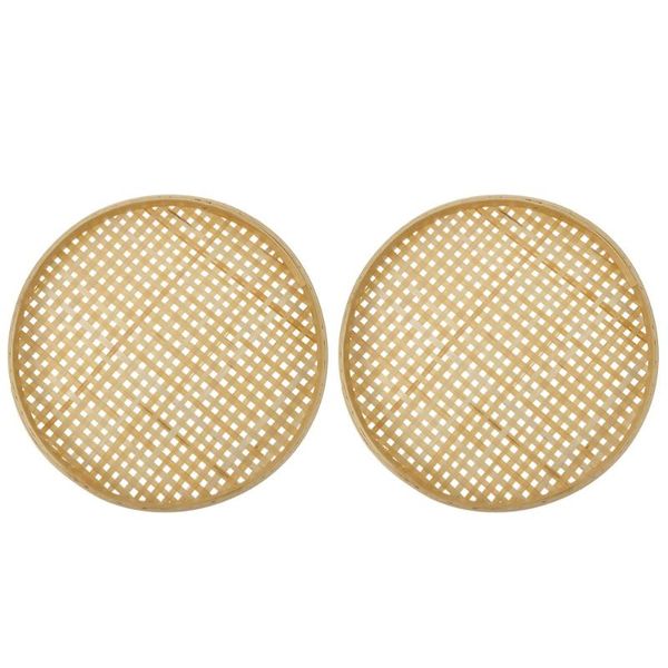 storage baskets 2pcs woven dustpans bamboo bread containers