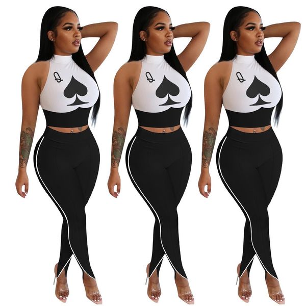 sleeveless two piece set women turtlene pinted poker q crop +tight tail bottom pants club party street plus size set s-4xling, Black;white
sleeveless two piece set women turtlene pinted poker q crop +tight tail bottom pants club party street plus size set s-4xling, Black;white