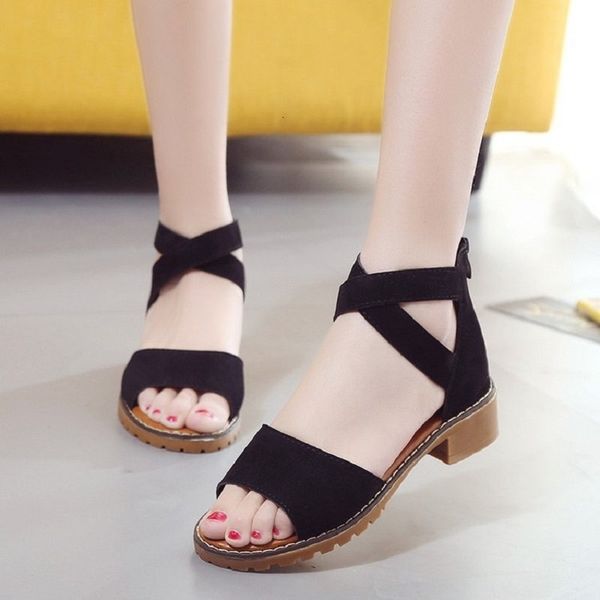 sandals summer flat wild female student non-slip fashion square heel sandals casual bag with pregnant women's shoes, Black
sandals summer flat wild female student non-slip fashion square heel sandals casual bag with pregnant women's shoes, Black