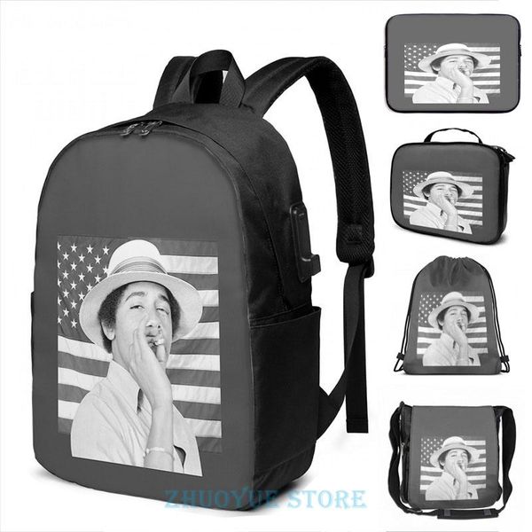 backpack graphic print young obama smoking with american flag usb charge men school bags women cosmetic bag travel laptop
backpack graphic print young obama smoking with american flag usb charge men school bags women cosmetic bag travel laptop