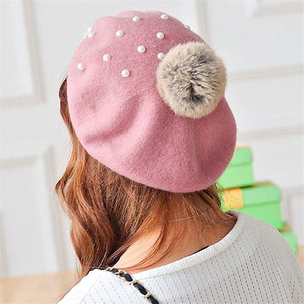 berets female korea pearl hat british retro beret hats bud womens sweet solid warm wool winter french artist beanie ski cap, Blue;gray
berets female korea pearl hat british retro beret hats bud womens sweet solid warm wool winter french artist beanie ski cap, Blue;gray
