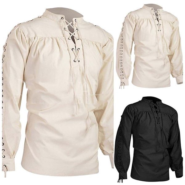 men's casual shirts halloween gothic long sleeve tie wide loose solid color shirt top, White;black
men's casual shirts halloween gothic long sleeve tie wide loose solid color shirt top, White;black