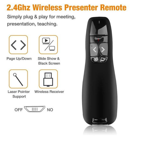 2.4ghz wireless presenter pointer pen usb ppt red laser handheld r400 remote control for powerpoint presentation office controlers
2.4ghz wireless presenter pointer pen usb ppt red laser handheld r400 remote control for powerpoint presentation office controlers