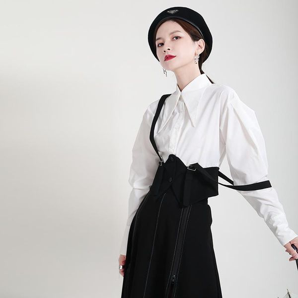 women's jackets spring 2021 black-and-white contrast fake two-piece back belt waist cover shows slim shirt design, Black;brown
women's jackets spring 2021 black-and-white contrast fake two-piece back belt waist cover shows slim shirt design, Black;brown