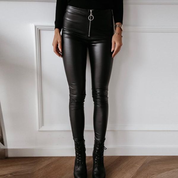 elegant high waist faux leather pants women zipper pencil skinny office ladies trousers casual slim black leggings#g3 women's & capris, Black;white
elegant high waist faux leather pants women zipper pencil skinny office ladies trousers casual slim black leggings#g3 women's & capris, Black;white