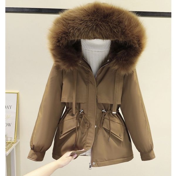 cotton padded plus size 2xl winter big fur jacket women loose slim warm hooded parka coat down jacket 211013, Black
cotton padded plus size 2xl winter big fur jacket women loose slim warm hooded parka coat down jacket 211013, Black