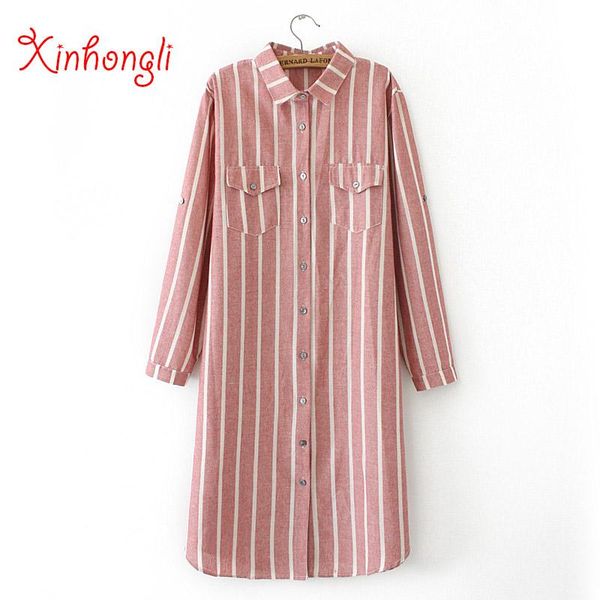 women's blouses & shirts plus size striped women long blouse 2021 spring autumn pockets casual ladies cotton gray pink female oversize, White
women's blouses & shirts plus size striped women long blouse 2021 spring autumn pockets casual ladies cotton gray pink female oversize, White