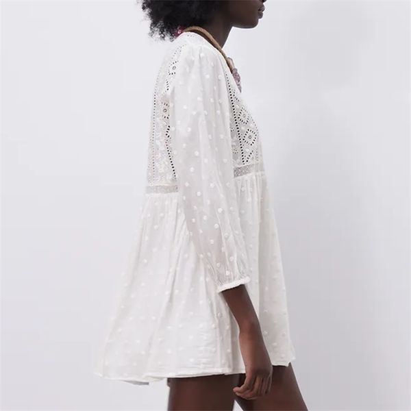 za summer women embroidery v-neck loose office lady hollow out puff sleeve dress elegant girls a-line causal outfits, Black;gray
za summer women embroidery v-neck loose office lady hollow out puff sleeve dress elegant girls a-line causal outfits, Black;gray