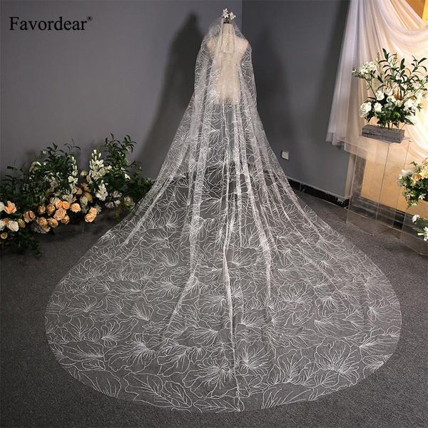 bridal veils favordear white 3.8m cut edge wedding veil long velos de noiva 1 tier sequin flower pattern, Black
bridal veils favordear white 3.8m cut edge wedding veil long velos de noiva 1 tier sequin flower pattern, Black