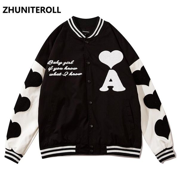men's jackets 2021 harajuku heart patchwork jacket men embroidery bomber fashion baseball coats streetwear windbreaker college, Black;brown
men's jackets 2021 harajuku heart patchwork jacket men embroidery bomber fashion baseball coats streetwear windbreaker college, Black;brown