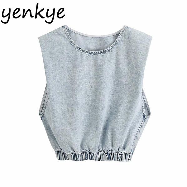 vintage light blue denim crop women round neck sleeveless streetwear summer plus size short blouse bbwm2394 women's blouses & shirt, White
vintage light blue denim crop women round neck sleeveless streetwear summer plus size short blouse bbwm2394 women's blouses & shirt, White