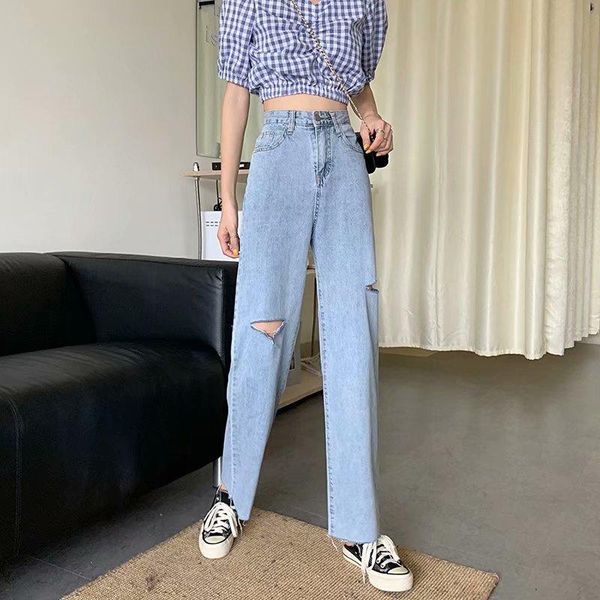 ripped jeans women pants loose straight cut rotten high waist nine points pant were thin wide legs mop womens clothing women's, Blue
ripped jeans women pants loose straight cut rotten high waist nine points pant were thin wide legs mop womens clothing women's, Blue