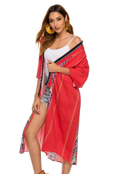 women's swimwear 2021 bohemian printed bikini cover up beach dress women v-neck ups cardigan tassel long robe kimono clothing, White;black
women's swimwear 2021 bohemian printed bikini cover up beach dress women v-neck ups cardigan tassel long robe kimono clothing, White;black