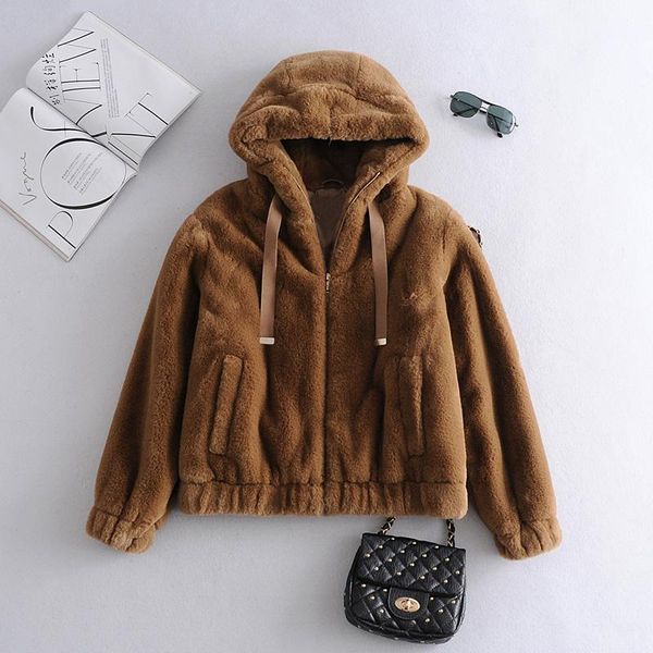 women's jackets trendy winter women fur coat long sleeve thick warm jacket faux hooded zipper chic female outwear, Black;brown
women's jackets trendy winter women fur coat long sleeve thick warm jacket faux hooded zipper chic female outwear, Black;brown