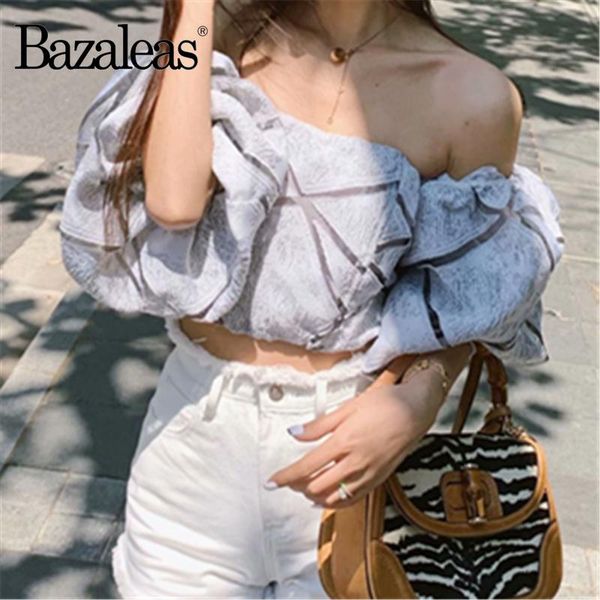 bazaleas half sleeve crop vintage grey stripe print women blouse fashion cropped blusas mujer de moda women's blouses & shirts, White
bazaleas half sleeve crop vintage grey stripe print women blouse fashion cropped blusas mujer de moda women's blouses & shirts, White