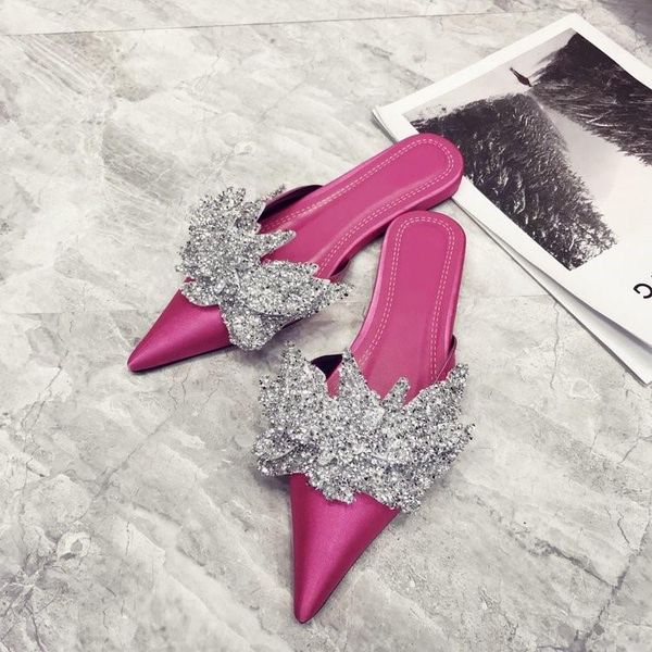 drop 2021 satin pointed toe women slippers luxurious flowers rhinestone flip flop muller flat shoes, Black
drop 2021 satin pointed toe women slippers luxurious flowers rhinestone flip flop muller flat shoes, Black