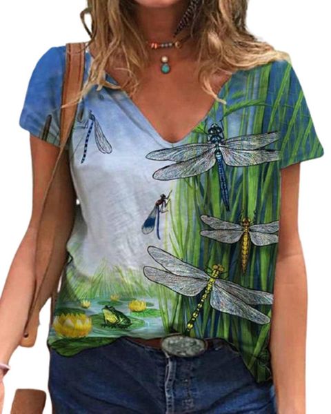 women's t-shirt harajuku dragonfly butterfly print women summer casual v-neck lady fashion aesthetic design large size streetwear, White
women's t-shirt harajuku dragonfly butterfly print women summer casual v-neck lady fashion aesthetic design large size streetwear, White