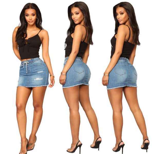 skirts yp 2021 spring and summer elegant women's ripped tight denim skirt, Black 
skirts yp 2021 spring and summer elegant women's ripped tight denim skirt, Black
