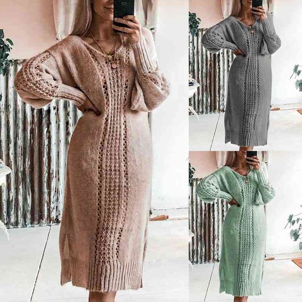 autumn winter women sweater dress thick elastic stretch long sleeve casual v-neck knitting female knit es 210603, White;black
autumn winter women sweater dress thick elastic stretch long sleeve casual v-neck knitting female knit es 210603, White;black