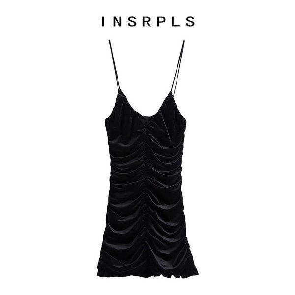 women fashion pleated velvet mini dress vintage backless zipper thin straps female dresses vestidos mujer casual, Black;gray
women fashion pleated velvet mini dress vintage backless zipper thin straps female dresses vestidos mujer casual, Black;gray