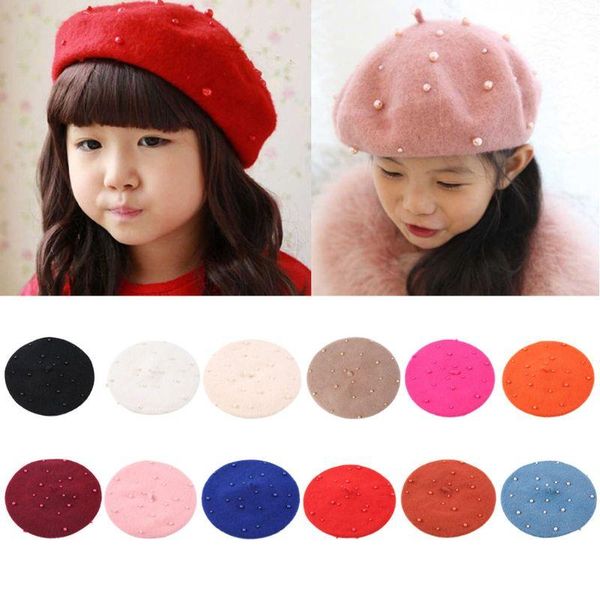 children kids autumn cute painter beret cap faux pearl embellishment candy solid color woolen flat hat retro artist 2-7t caps & hats, Yellow
children kids autumn cute painter beret cap faux pearl embellishment candy solid color woolen flat hat retro artist 2-7t caps & hats, Yellow