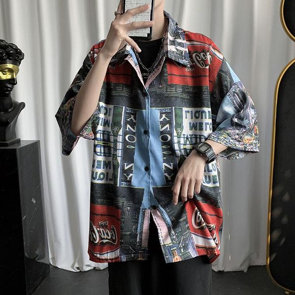 summer short-sleeved shirt color letters male hawaiian korean version ins street hip-hop handsome loose tide men's casual shirts, White;black
summer short-sleeved shirt color letters male hawaiian korean version ins street hip-hop handsome loose tide men's casual shirts, White;black