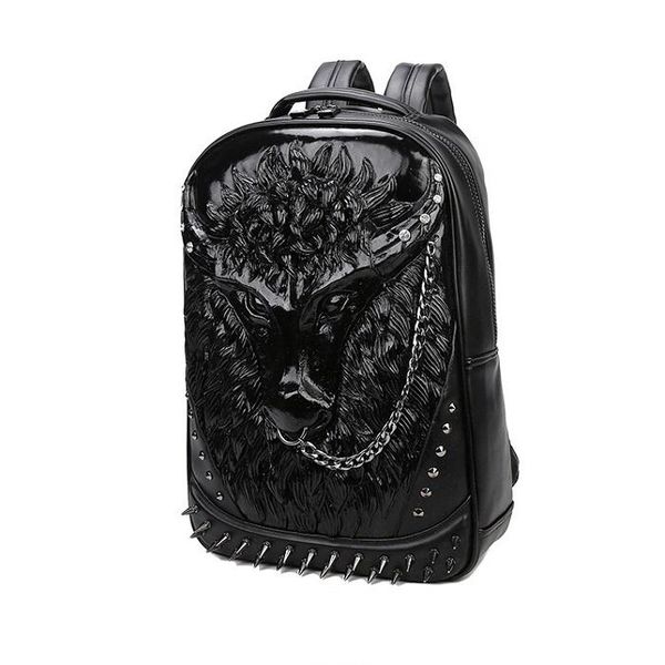 backpack men rivet emboss bull head lapbackpacks female bags women black tauren minotaur leather for teenage girls
backpack men rivet emboss bull head lapbackpacks female bags women black tauren minotaur leather for teenage girls
