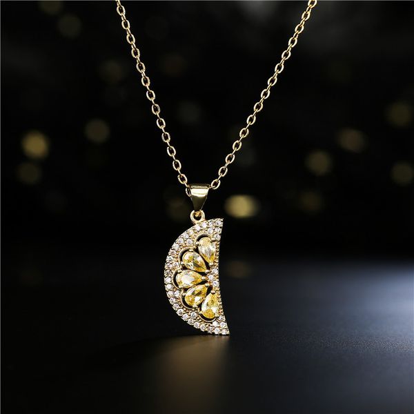 ins style fashionable half moon pendant luxury copper micro inlaid zircon necklace trend jewelry, Silver
ins style fashionable half moon pendant luxury copper micro inlaid zircon necklace trend jewelry, Silver