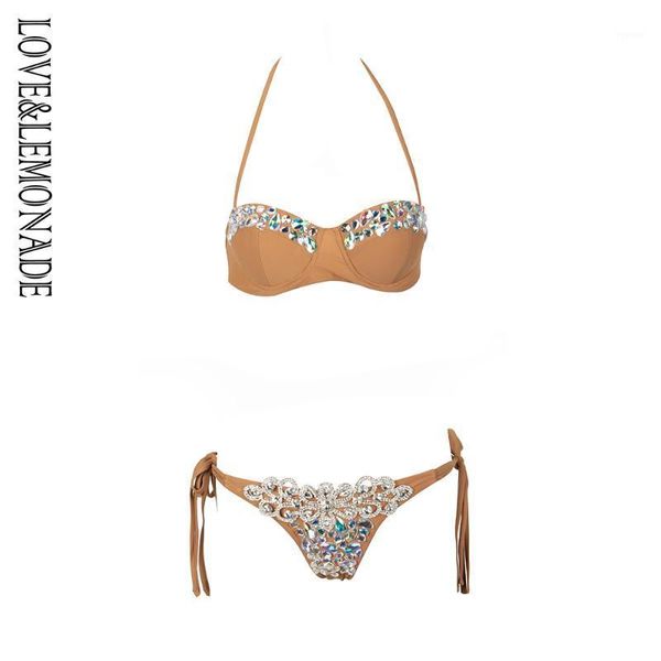 & lemonade nude two-pieces colorful beading diamond jewelry beach bikini lm1286 women's swimwear, White;black
& lemonade nude two-pieces colorful beading diamond jewelry beach bikini lm1286 women's swimwear, White;black